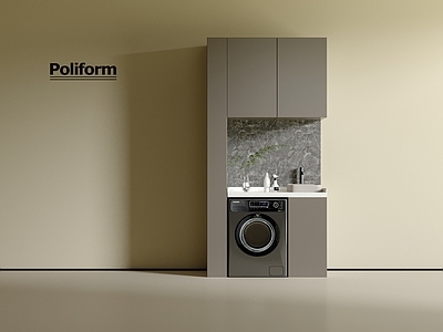 现代意式洗衣机柜 阳台柜