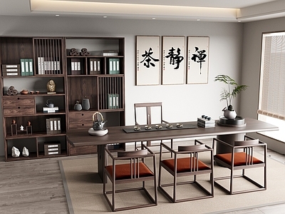 新中式中式茶桌椅 中式 桌椅 茶桌椅 茶几 茶具