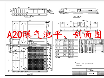 水处理 污水处理A2O池 A2O曝气池 施工图