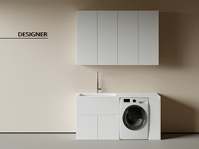 现代中古洗衣机柜 阳台柜