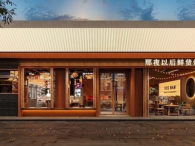 现代侘寂咖啡厅 咖啡店 门头