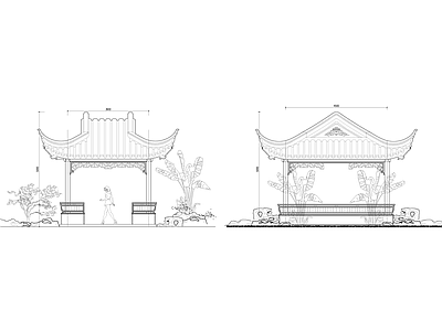 中式亭子 景观亭 施工图