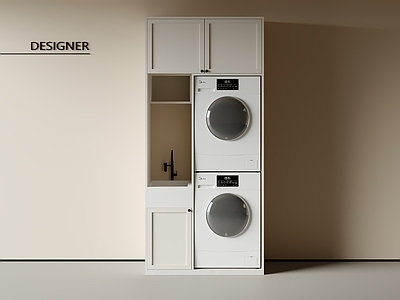现代洗衣机柜 阳台柜 洗衣机