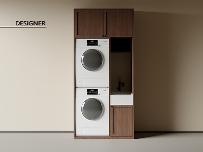 中古洗衣机柜 阳台柜 洗衣机 烘干机