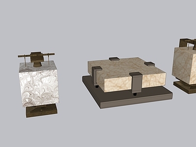 现代新中式灯具组合 现代灯具 艺术灯具 新中式灯具