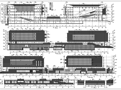 现代图书馆建筑 音乐厅 图书馆建 施工图