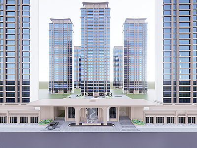 现代小区建筑 小区建筑 精细化 金茂府