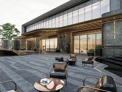 轻奢意式小区景观 西安龙湖示范区 龙湖江宸府示范区 景观示范区前广场 水景雕塑软装 水概念示范区铺装