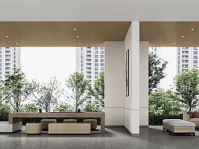 现代简约活动室 架空层 休息区