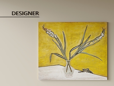 现代挂画 油画 客厅挂画 玄关挂画 黄色挂画