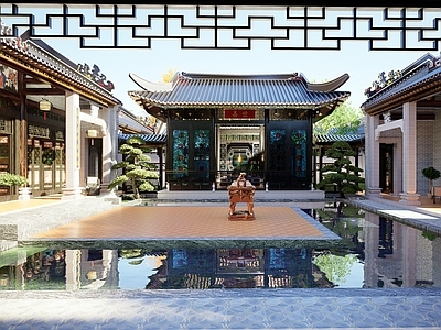 中式古建筑 岭南亭子 岭南古建筑 古亭子 广府古建筑 景观亭子