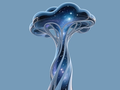 现代雕塑 星空树精神堡垒 异形艺术装置 星空主题商业美陈 地产景观雕塑小品 装饰品