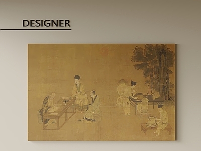 新中式挂画 画卷 茶室挂画