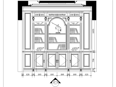 展览展厅家具 家具店书房 高档实木书房 施工图