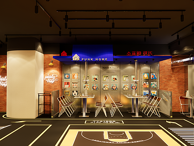 现代奶油咖啡厅 现代奶油咖啡厅 多巴胺咖啡厅 创意设计 烤肉店餐饮设计 金属风潮玩店设计
