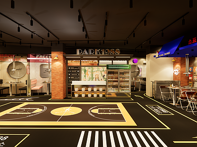 现代工业中餐厅 创意餐厅设计 多巴胺餐饮设计 现代潮流美食城设 主题餐厅设计 工业金属风咖啡厅