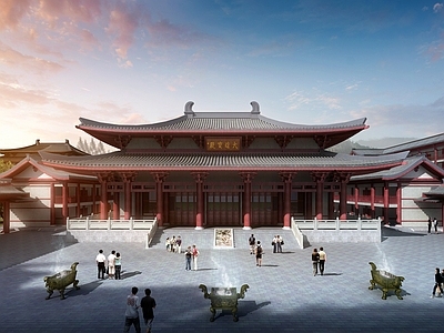 仿古建筑 大雄宝殿 宗教建筑 仿古建筑 佛教建筑 中式斗拱挑檐 施工图