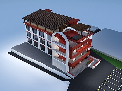 现代其他酒店空间 藏式酒店建筑 藏式风格 现代藏式酒店 藏式酒店 藏式建筑