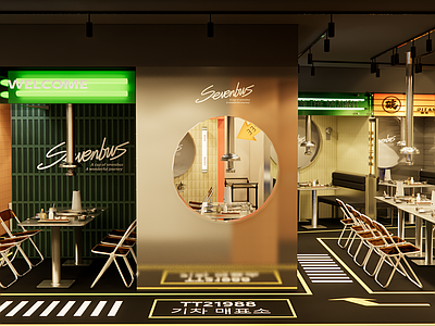 现代工业中餐厅 烤肉店设计 自助餐厅设计 多巴胺餐饮设计 工业风餐饮设计 创意餐饮设计