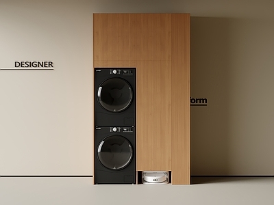 现代中古洗衣机柜 洗衣机 阳台柜