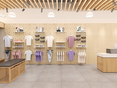 现代简约服装店 服装店 现代 运动服装店 收银台 运动