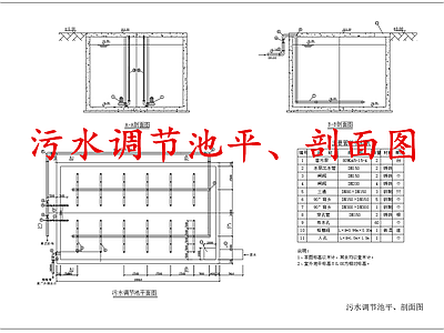 水处理 污水调节池 污水处理调节池 施工图