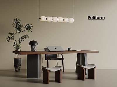 意式中古办公桌椅 书房桌 茶桌 吊灯