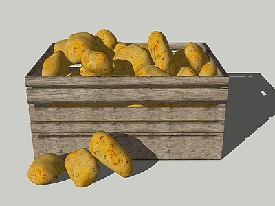 水果蔬菜 蔬菜 土豆 木框 木箱