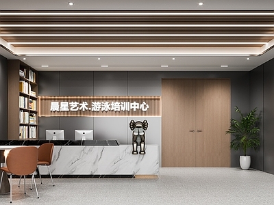 现代办公大厅 现代办公前台 游泳馆前台