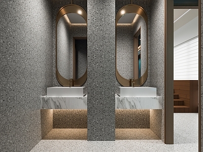 现代公共卫生间 现代公共卫生间 公共洗手台