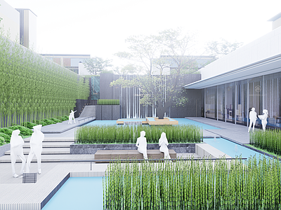 现代小区建筑 洋房小区