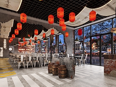 复古工业烧烤店 废墟风烧烤店 火锅店 工业风餐厅 建筑风烧烤店 烤肉店