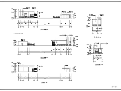 现代门卫室建筑 企业厂区大门建施 施工图