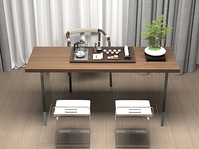 新中式中式茶桌椅 新中式 桌椅 茶桌椅 茶几 茶具