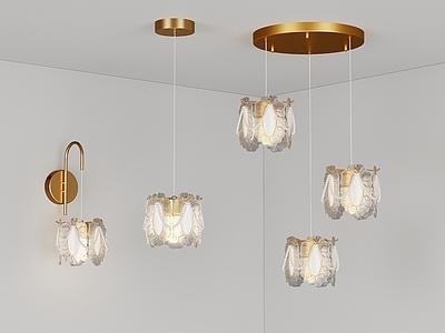 现代轻奢灯具组合 床头壁灯 床头吊灯 餐厅吊灯