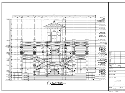 门岗与安防 欧式入口岗亭 台地梯级花园入口 施工图