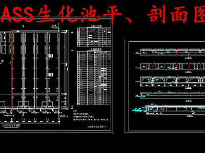 水处理 CASS生化池 水处理CASS池 CASS池 施工图