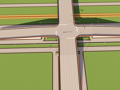 现代极简道路 道路景观