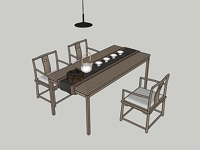 新中式侘寂茶桌椅 茶桌椅 茶具