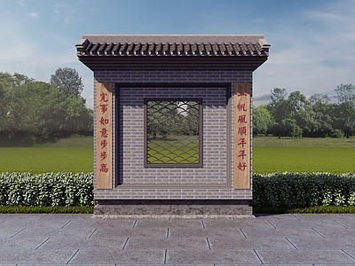 现代景墙 照壁影壁 中式景墙