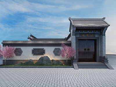 中式新中式四合院 中式四合院 宅基地中式建房 中式住宅外观 新农村别墅 新农村平房