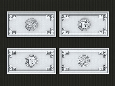 中式新中式雕花 中式花板 中式窗花 中式浮雕