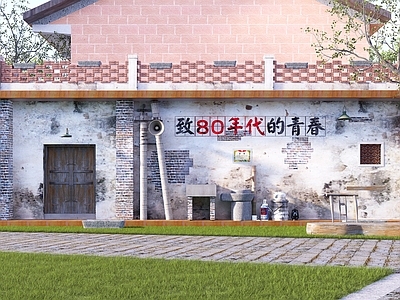 现代复古艺术装置 复古摆件 怀旧老物件 怀旧美陈 80年代