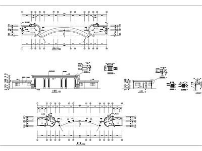 现代门卫室建筑 大门设计方案图 施工图