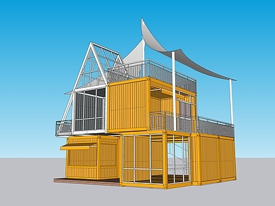 现代简约风格建筑 集装箱建筑 集装箱 集装箱房子