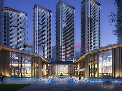 现代小区建筑 建发长沙梅溪湖