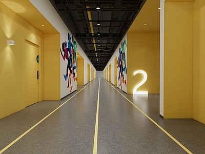 现代简约其他公共空间 公寓走廊 公寓 走廊 大学生公寓村