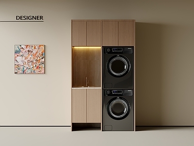 现代洗衣机柜 洗衣机柜 阳台柜 洗手池