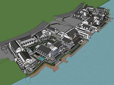 新中式商业街 新中式建筑商业街