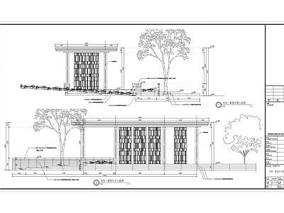 新中式中式廊架 新中式格栅廊架 中式钢结构廊架 施工图